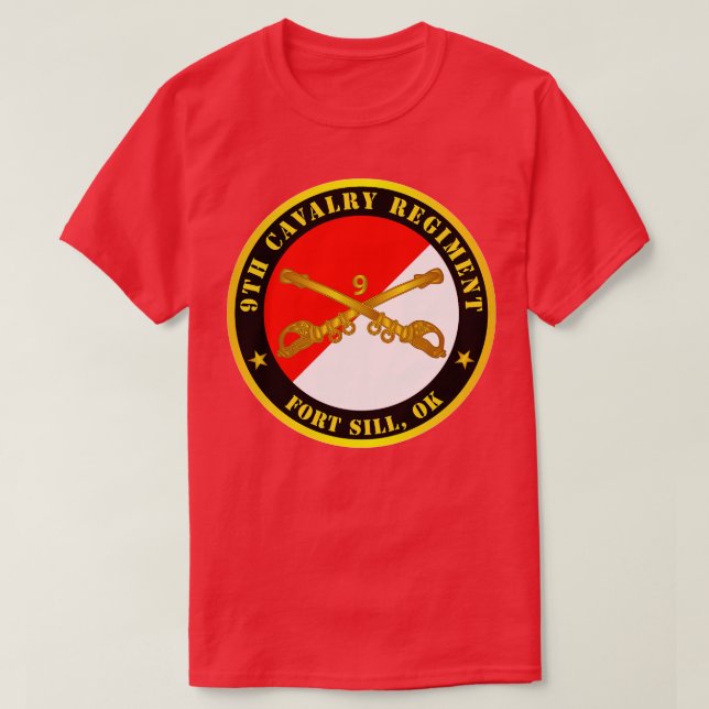 T-shirt 9e régiment de cavalerie Fort Sill OK w Cav Branch (Design devant)
