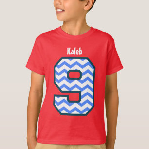 T-shirt 9ème Nom fait sur commande de neuf ans V27 de