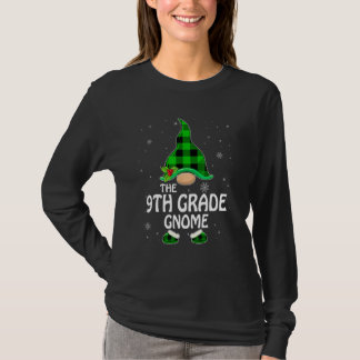 T-shirt 9th Grade Gnome Buffalo Plaid Matching Family Chri