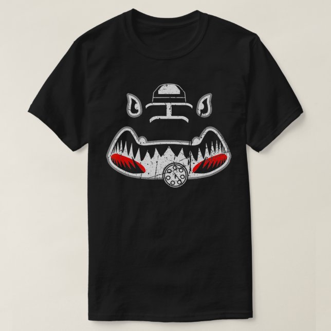 T-shirt A10 Thunderbolt II Warthog Nez Art Requin Bouche V (Design devant)