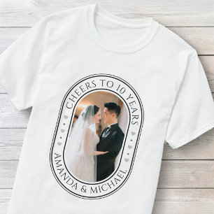 T-shirt "À 10 Ans, Santé" Photo d'anniversaire de mariage