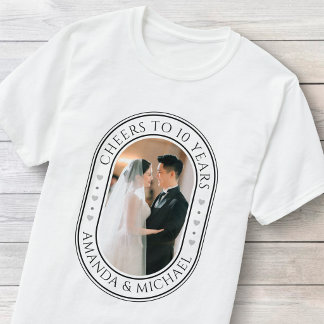T-shirt "À 10 Ans, Santé" Photo d'anniversaire de mariage