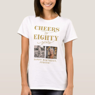 T-shirt À 80 Ans, Félicitations 2 Photo 80e Anniversaire