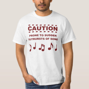 T-shirt À accès soudains enclins de précaution de chanson
