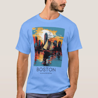 T-shirt A Art Travel Print Boston Massachusetts Oversiz