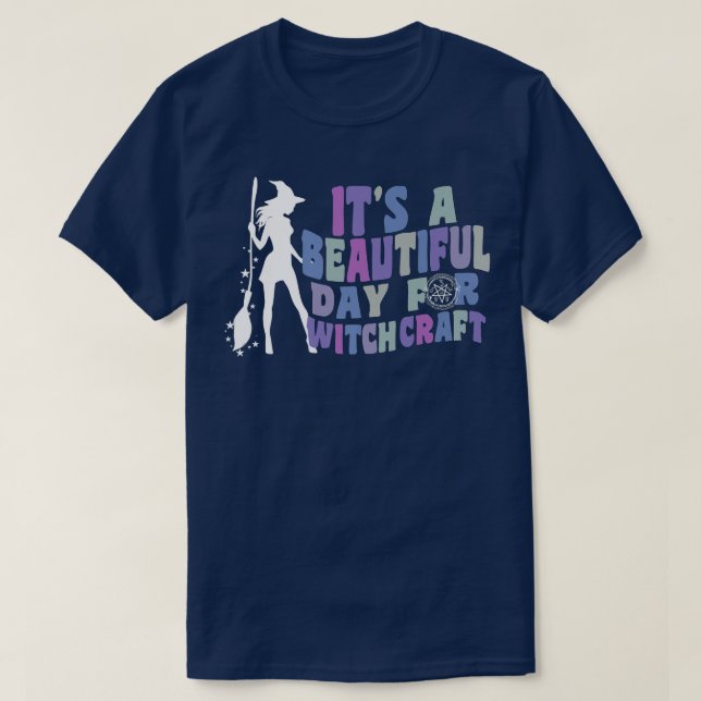 T-shirt A Beautiful Day For Witchcraft Retro Witch Ac (Design devant)