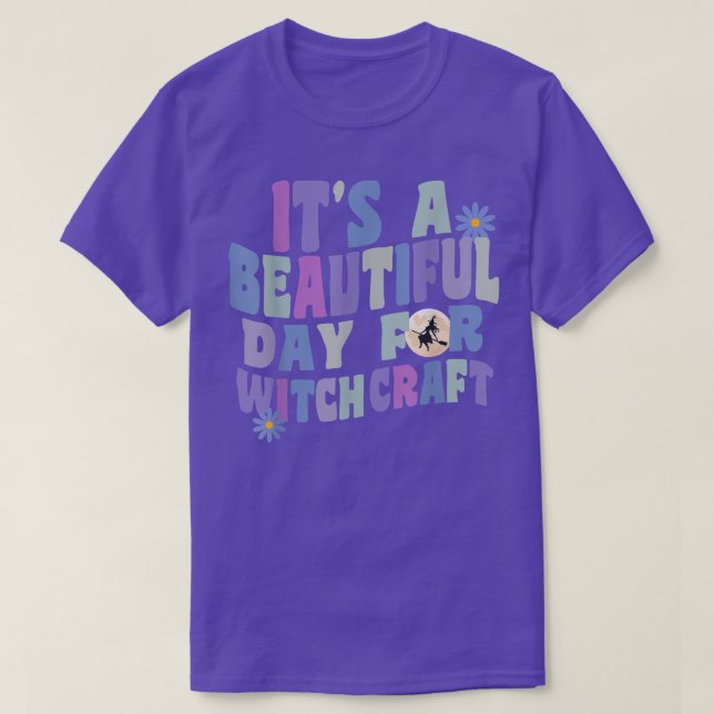 T-shirt A Beautiful Day For Witchcraft Retro Witch Ac (Design devant)