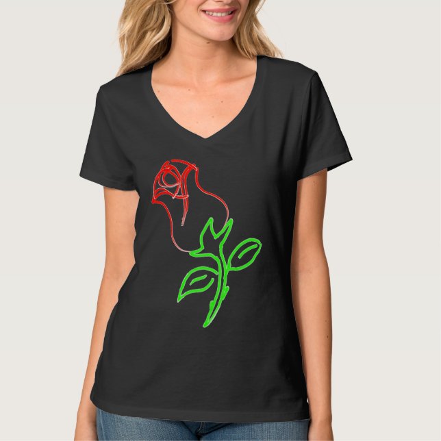 T-shirt A beautiful red rose is a  for Valentine's Day (Devant)