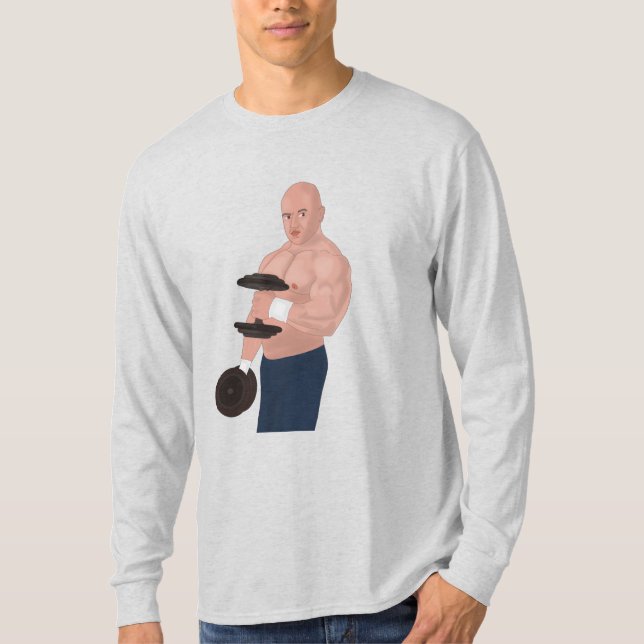 T-shirt A bodybuilder daddy training with dumbbells (Devant)