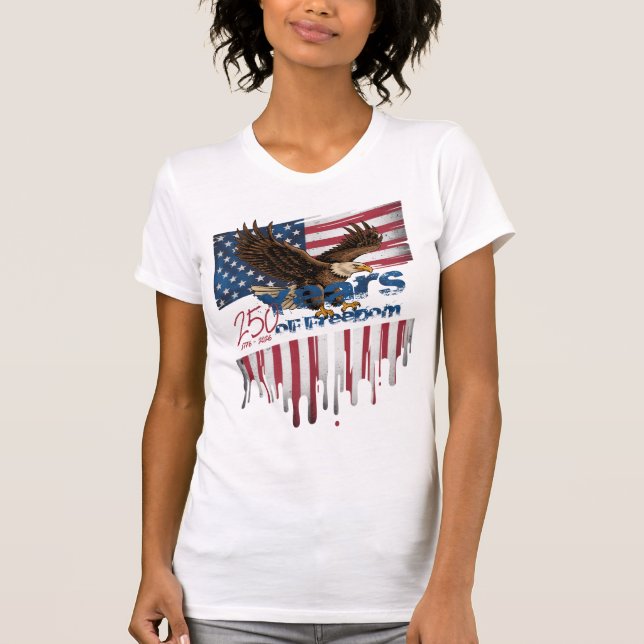 T-shirt A bold, distressed illustration of a soaring bald  (Devant)