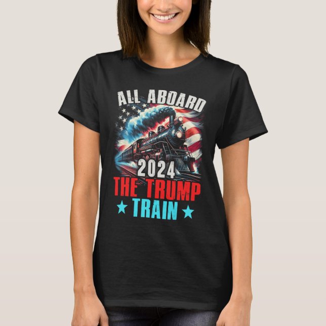 T-shirt À Bord Du Trump Train 2024 Trump 2024 États-Unis A (Devant)
