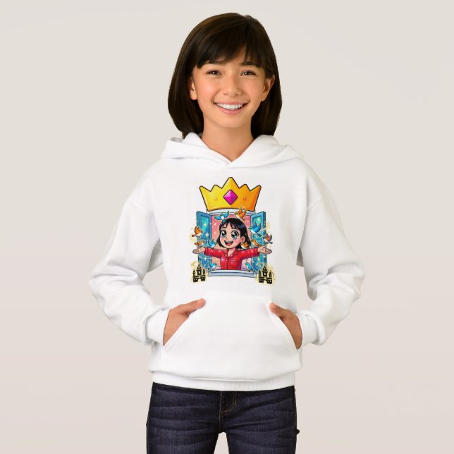 T-shirt à capuche avec impression de princesse  (Devant entier)