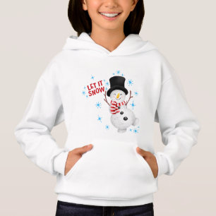 T-shirt à capuche bonhomme de neige "Qu'il neige"