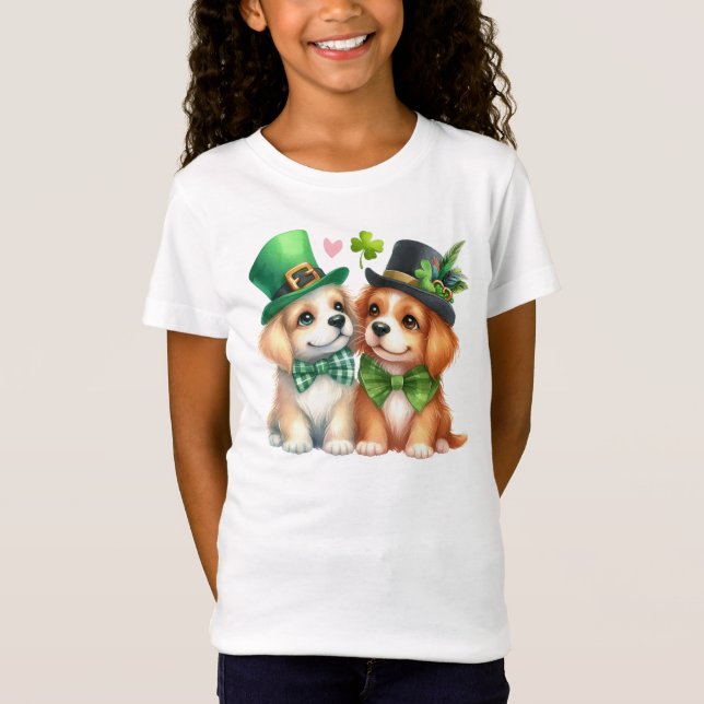 T-shirt à capuche Cute Dogs St. Patrick's Day Desi (Devant)