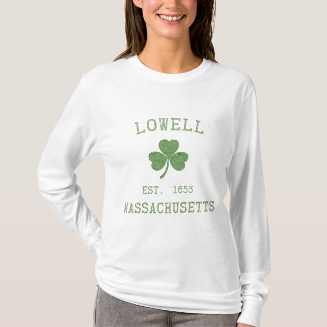 T-shirt à capuche pour femmes Lowell MA (Devant)