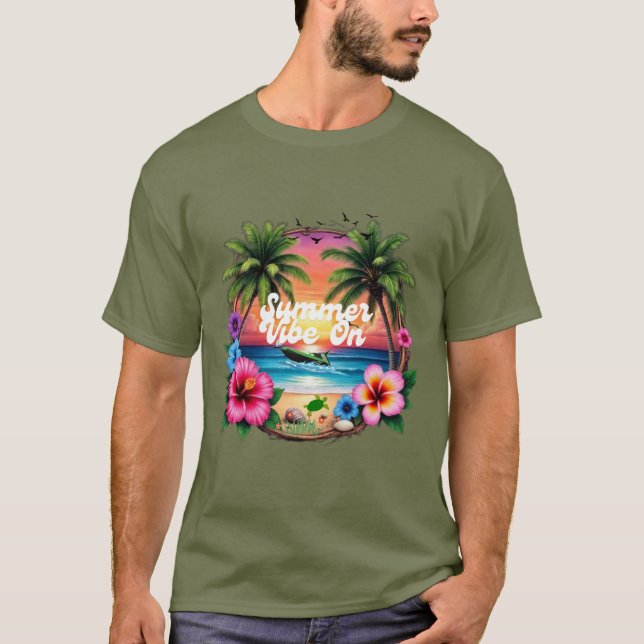 T-shirt à capuche "Vibes d'été" (Devant)