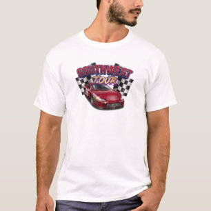 T-Shirt à carreaux de voiture de course rouge Sout