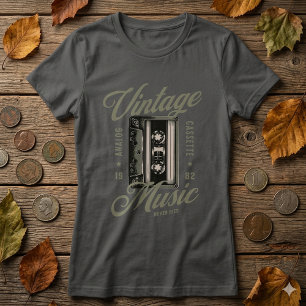 T-Shirt à cassette audio musique rétro vintage