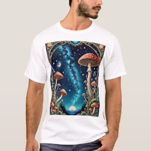 T-shirt à champignons étoilés Ciel nocturne enchan