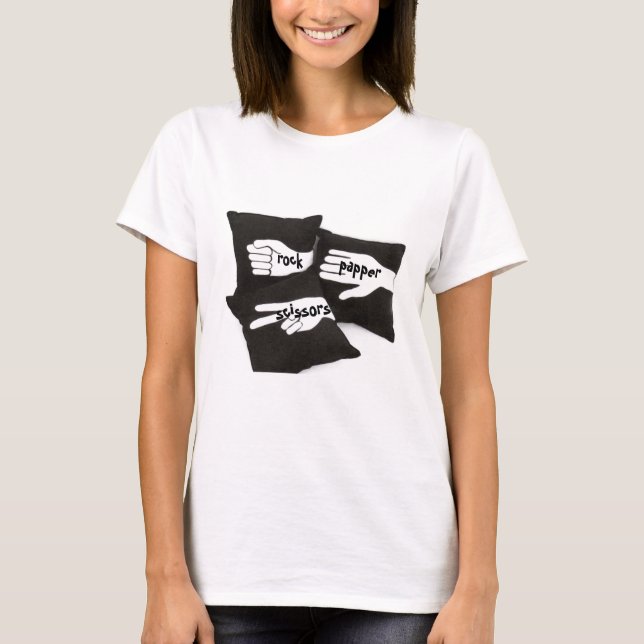T-shirt à ciseaux de papier-roche (Devant)