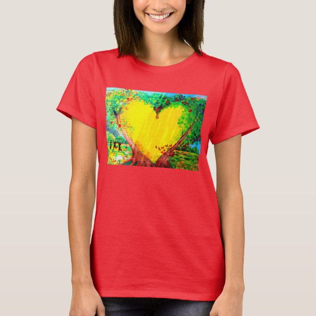 t-shirt à coeur jaune (Devant)