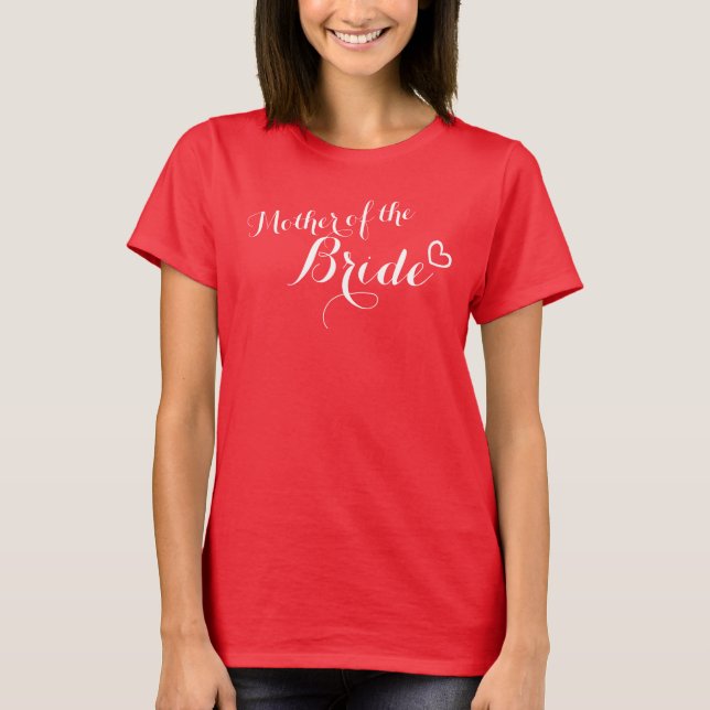 T-shirt à coeur ouvert de la mère de la mariée (Devant)