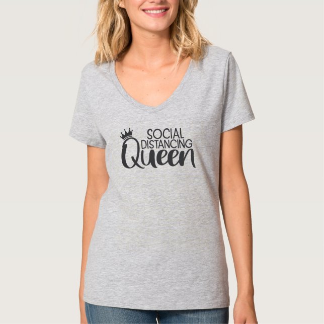 T-shirt à col V de base pour femmes (Devant)