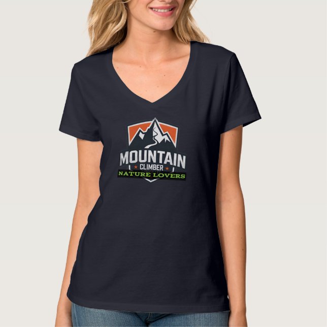 T-shirt à col V de base pour femmes (Devant)
