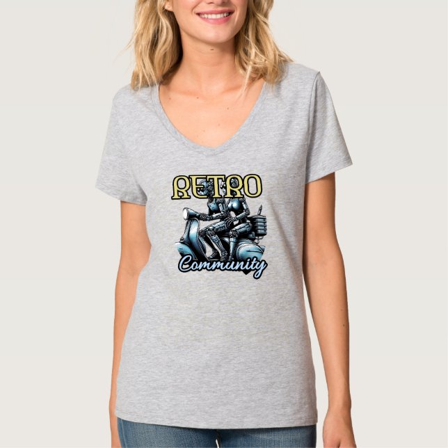 T-shirt à col V de base pour femmes (Devant)