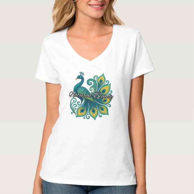 T-shirt à col V de base pour femmes (Devant)