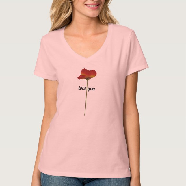 T-shirt à col V de base pour femmes (Devant)
