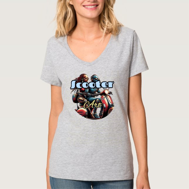 T-shirt à col V de base pour femmes (Devant)
