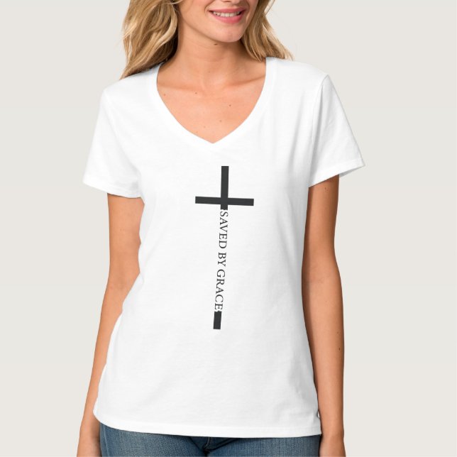 T-shirt à col V de base pour femmes (Devant)