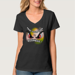 T-Shirt à col V : Mind Your Own (noir)