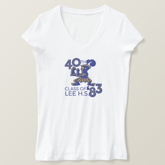 T-shirt à col V pour femmes - Logo complet (Design devant)