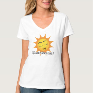 T-Shirt à col V : Prenez une sieste (blanche)