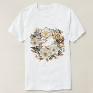 T-Shirt à Couronne Florale Graphique Botanique Dél