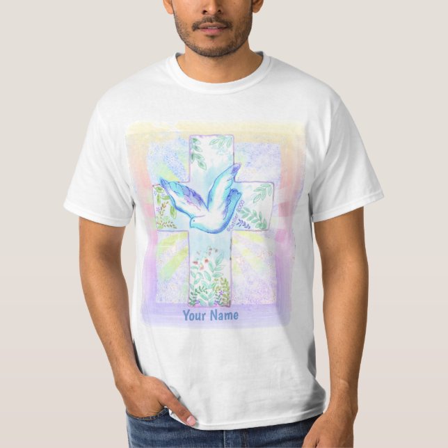 T-shirt à croix chrétienne Dove (Devant)