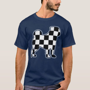 T-shirt à damiers Carlin de chien papa Carlin maman Retro