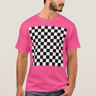 T-shirt à damiers Drapeau Conception des jeux d'échecs Vér