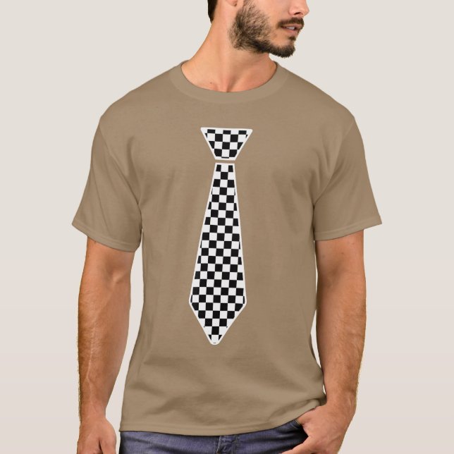 T-shirt à damiers Drapeau De Course Cravate Cute Necktie F (Devant)