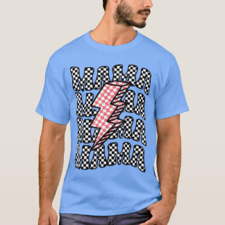 T-shirt à damiers Mama Racing Anniversaire Course Pit Crew