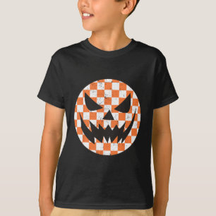 T-shirt à damiers Motif Halloween Face Enfants tendance