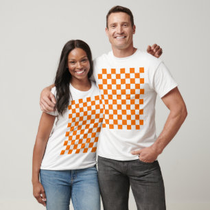 T-shirt À damiers orange et blanc - Cool, drôle et curieux