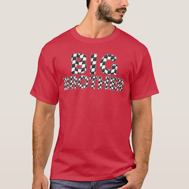 T-shirt à damiers race Big Brother White Black Checkerboar (Devant)