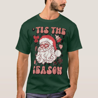 T-shirt À damiers Rétro C'Est La Saison Santa Claus Christ