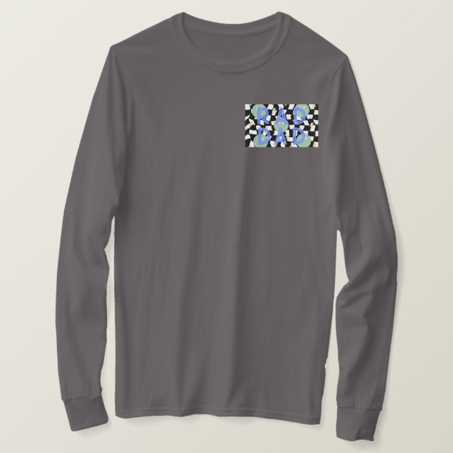 T-shirt À damiers rétro "Rad Dad" et boulons d'éclairage (Design devant)