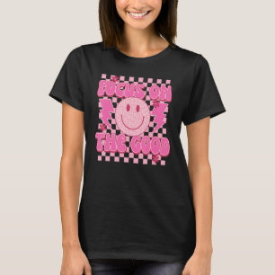 T-shirt à damiers Rose Sourire Motif Visage Focus Sur Le G