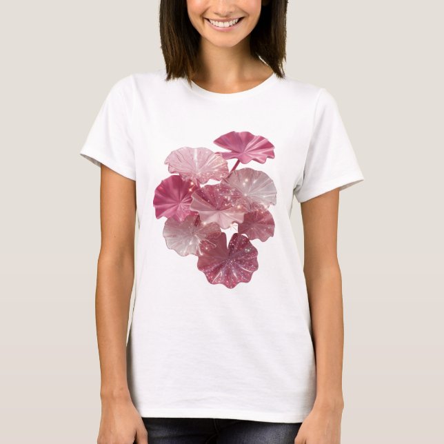 T-shirt à déclaration aux feuilles scintillantes r (Devant)