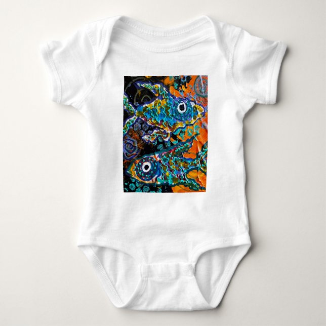 T-shirt à deux poissons tropicaux (Devant)